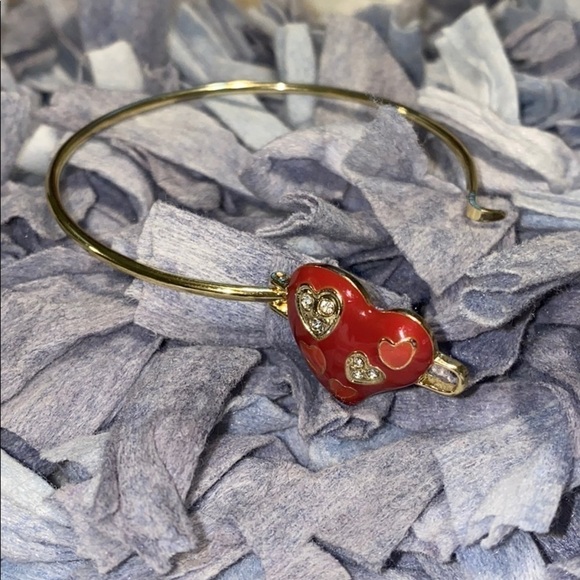 Heart clamp bracelet. Red and gold tone. NWOT - Picture 4 of 4